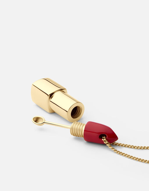 Miansai Necklaces Lipstick Pendant Necklace, Gold Vermeil/Red Red/Gold / 22 in.