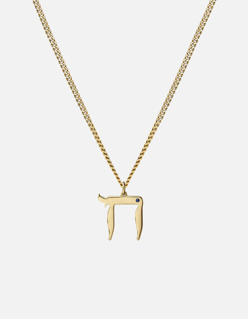 Miansai Necklaces Chai Necklace, Gold Vermeil/Sapphire Blue/Gold / 22 in.