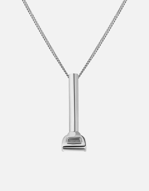 Miansai Necklaces Vacuum Straw Pendant Necklace, Sterling Silver Polished Silver / 24 in.