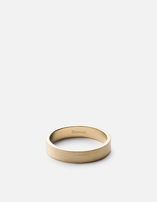 Miansai Rings 4mm Gold Band, 14k Gold Matte Gold / 10 / Monogram: Yes