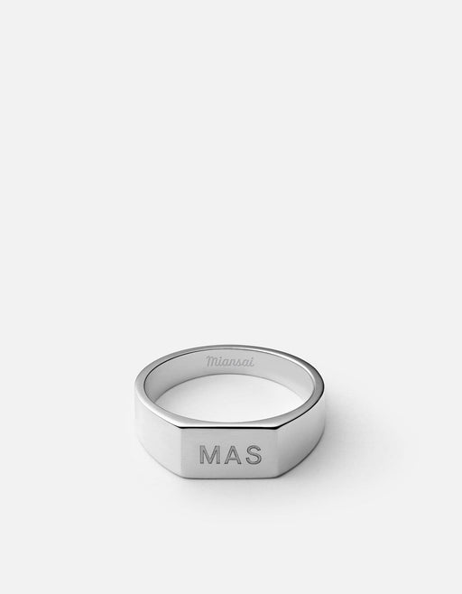 Miansai Rings Geo Signet Pinky Ring, Sterling Silver