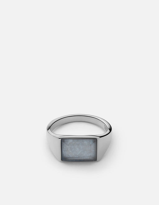 Miansai Rings Lennox Chalcedony Pinky Ring, Sterling Silver Blue / 7.5