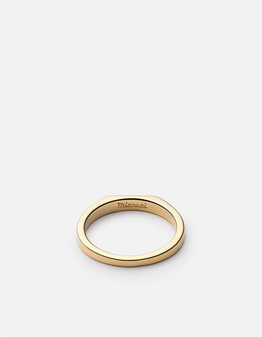 Miansai Rings Thin Geo Diamond Ring, Gold