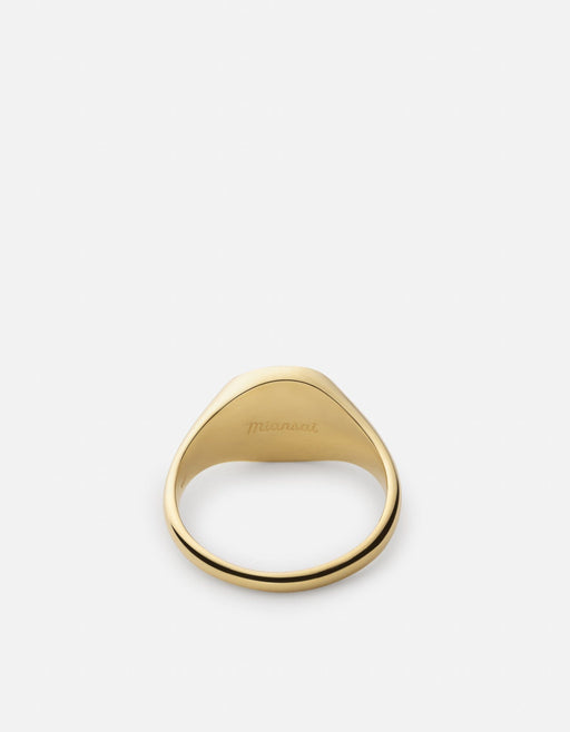 Miansai Rings Olympus Signet Ring, Gold Vermeil/Black
