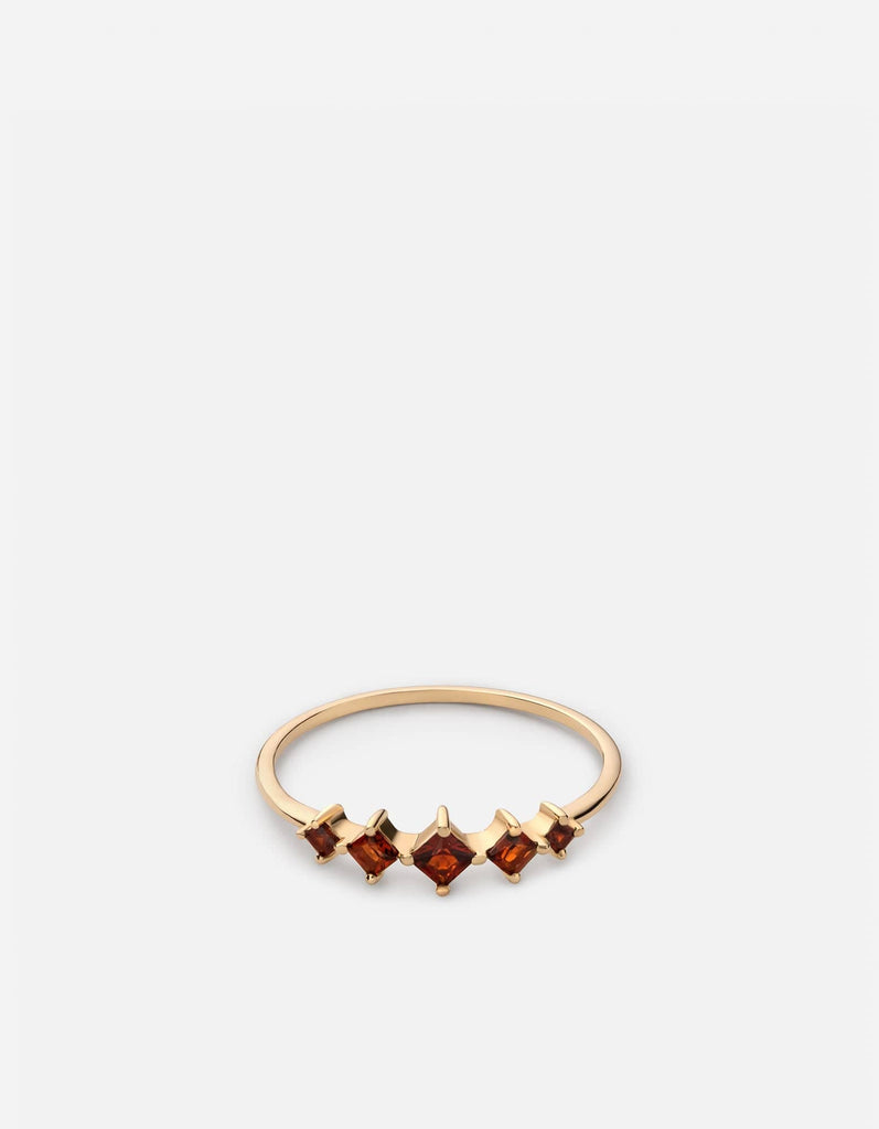 Miansai Rings Echo Garnet Ring, 14k Gold Red / 5