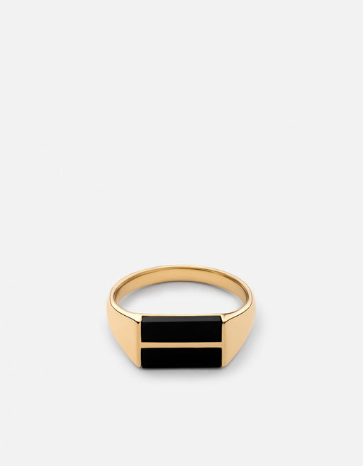 Miansai Rings Duo Onyx Ring, Gold Vermeil