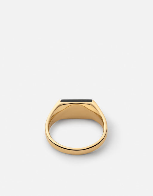 Miansai Rings Duo Onyx Ring, Gold Vermeil