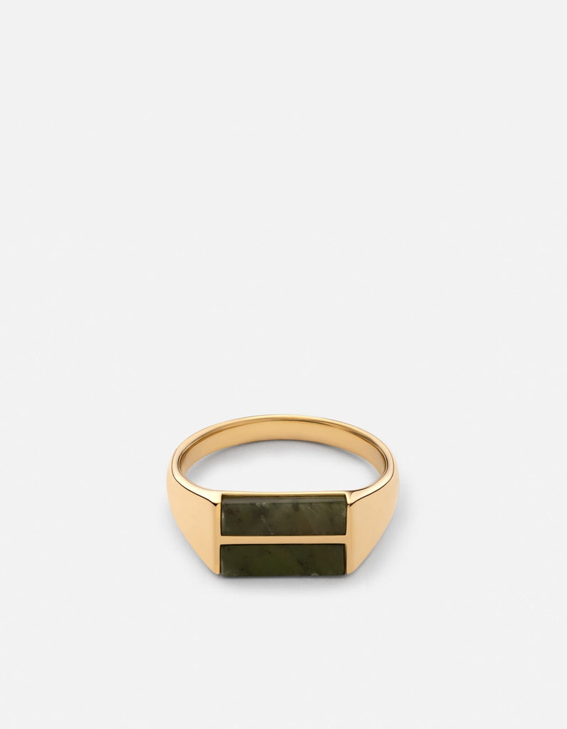 Miansai Rings Duo Jasper Ring, Gold Vermeil Green / 8