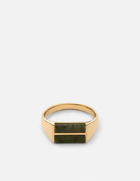 Miansai Rings Duo Jasper Ring, Gold Vermeil Green / 8