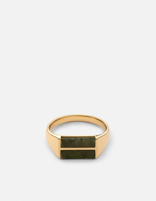 Miansai Rings Duo Jasper Ring, Gold Vermeil Green / 8