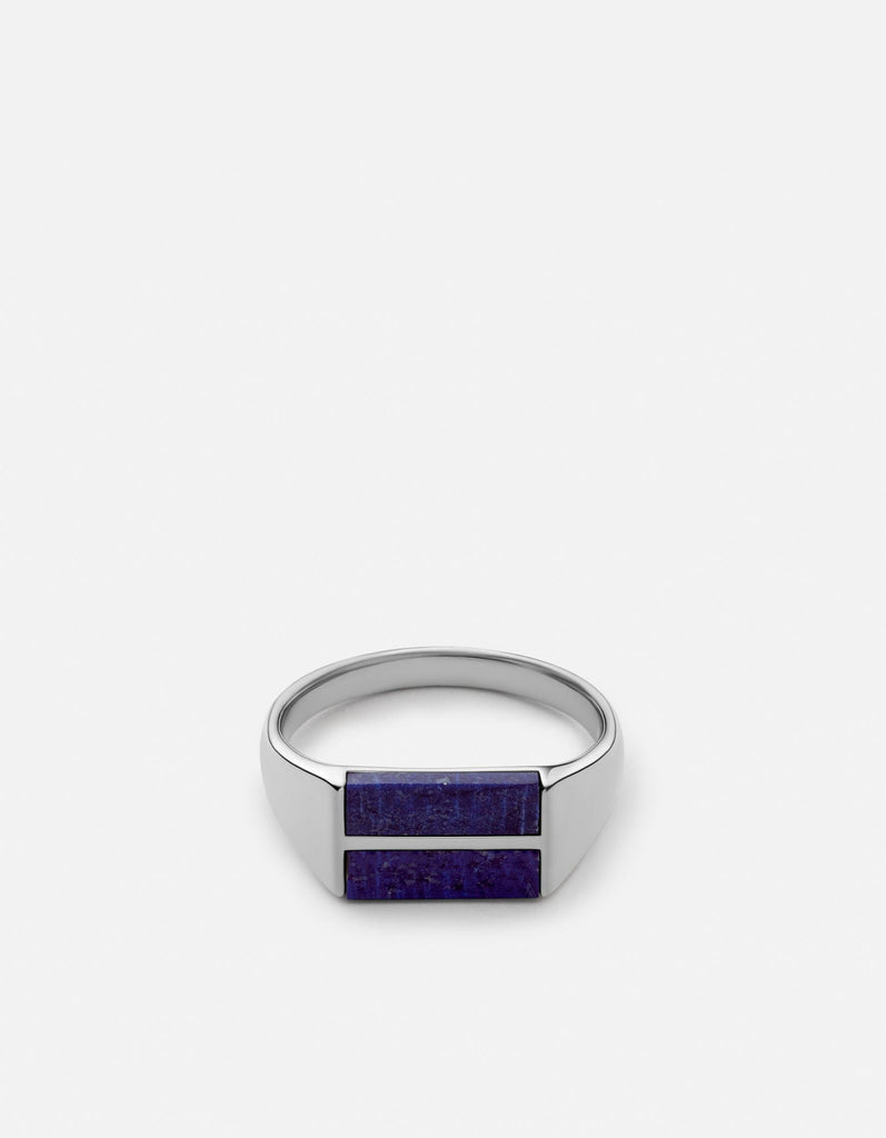 Miansai Rings Duo Lapis Ring, Sterling Silver Blue / 8