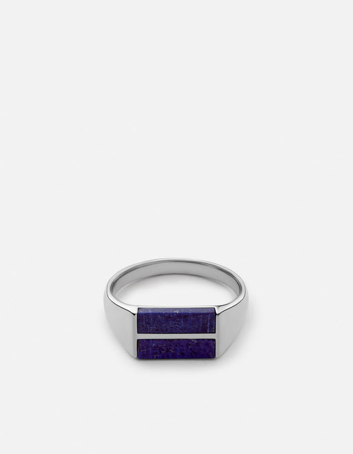 Miansai Rings Duo Lapis Ring, Sterling Silver Blue / 8