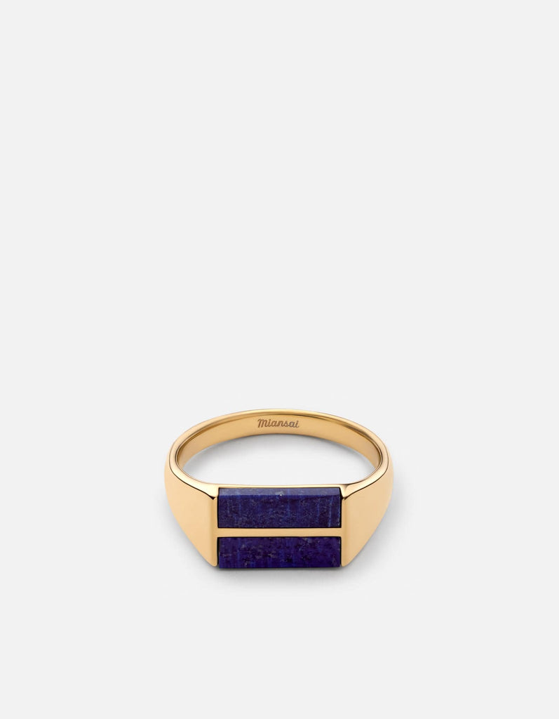 Miansai Rings Duo Lapis Ring, Gold Vermeil Blue / 8
