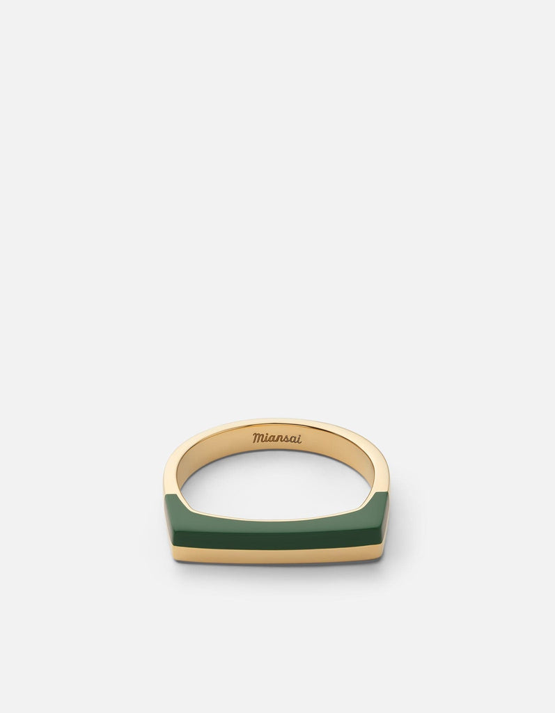 Miansai Rings Silas Ring, Gold Vermeil/Green