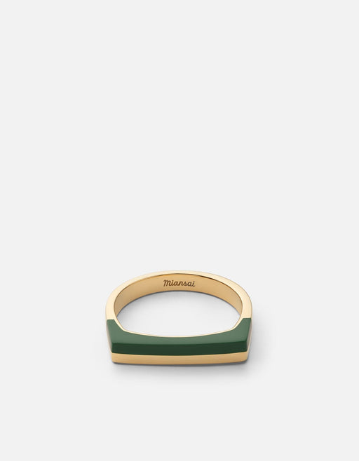 Miansai Rings Silas Ring, Gold Vermeil/Green