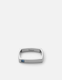 Miansai Rings Level Topaz Ring, Sterling Silver Blue / 8