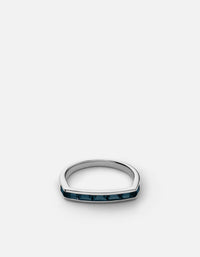 Miansai Rings Totem Topaz Ring, Sterling Silver Midnight Blue / 12