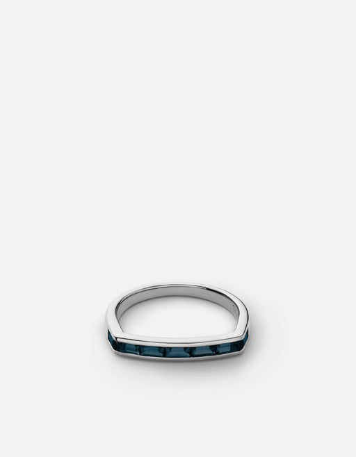 Miansai Rings Totem Topaz Ring, Sterling Silver Midnight Blue / 12