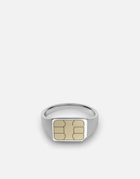 Miansai Rings SIM Card Signet Ring, Sterling Silver Polished Silver / 12
