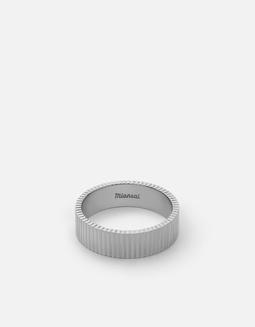 Miansai Rings 6mm Axel Ring, Sterling Silver Polished Silver / 10 / Monogram: No