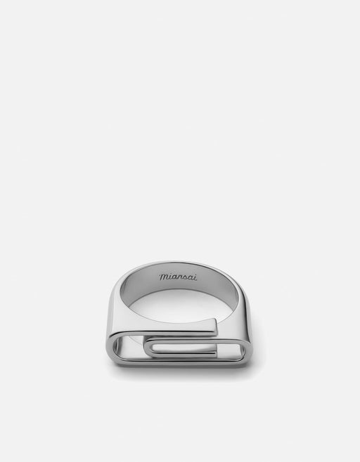 Miansai Rings Paper Clip Ring, Sterling Silver Polished Silver / 8