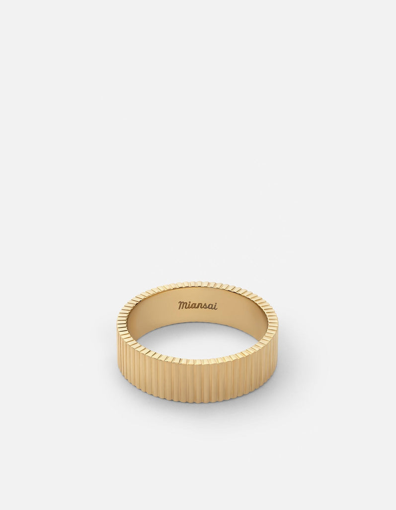Miansai Rings 6mm Axel Ring, Gold Vermeil Polished Gold / 10 / Monogram: No