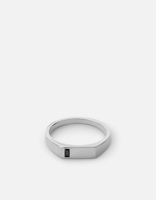 Miansai Rings Valor Spinels Signet Ring, Sterling Silver/Brushed Polished Silver / 12