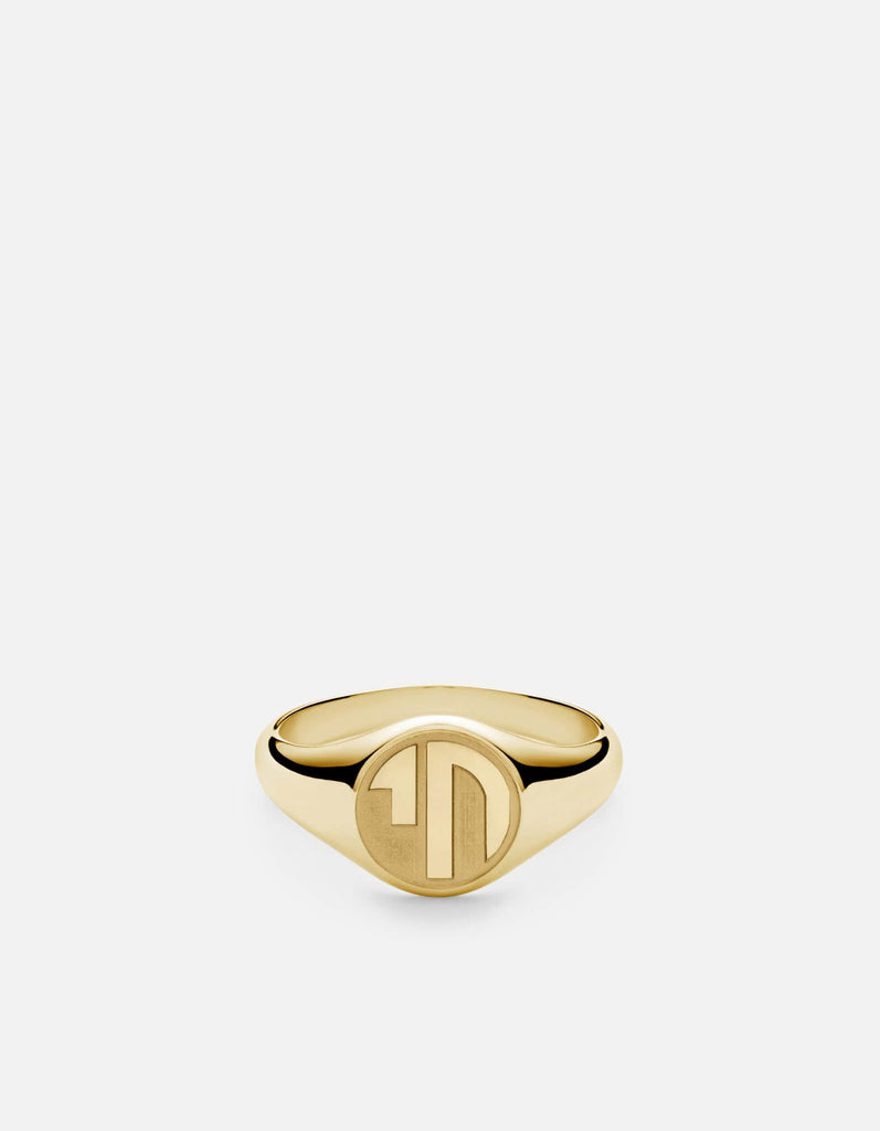 Miansai Rings Chai Signet Ring, 14k Gold Polished Gold / 10