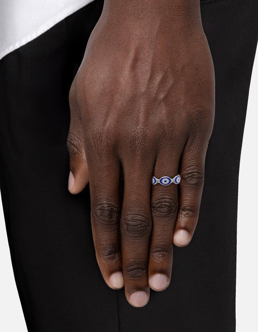 Miansai Rings Blue Eye Ring, Sterling Silver