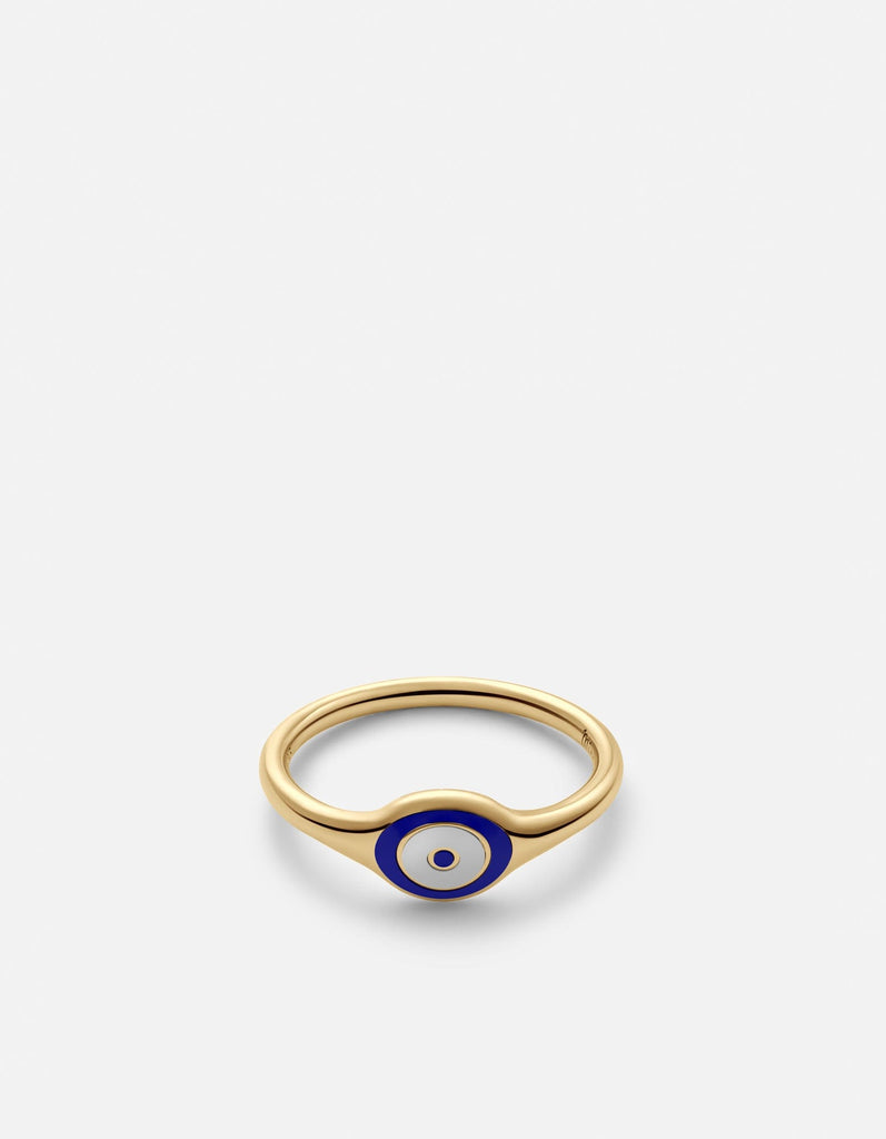 Miansai Rings Single Blue Eye Ring, Gold Vermeil Polished Gold / 7