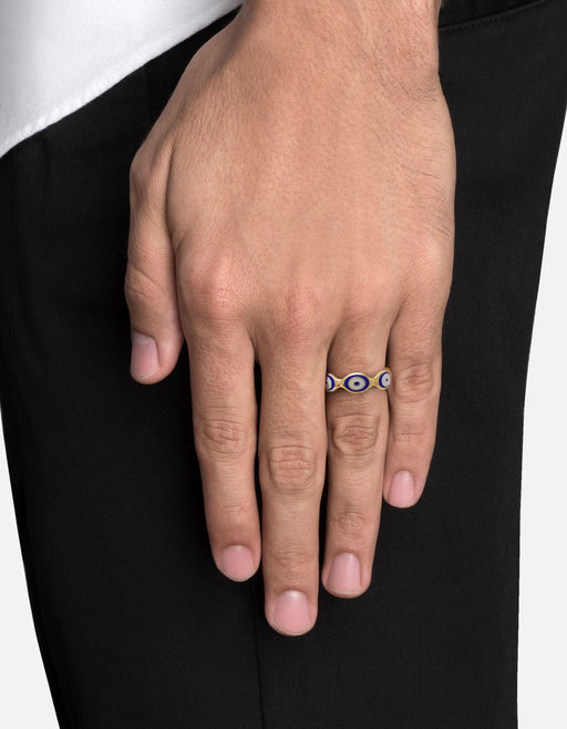 Miansai Rings Blue Eye Ring, Gold Vermeil
