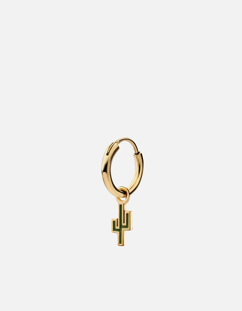 Miansai Earrings Cactus Huggie Earring, Gold Vermeil/Green Green / Single