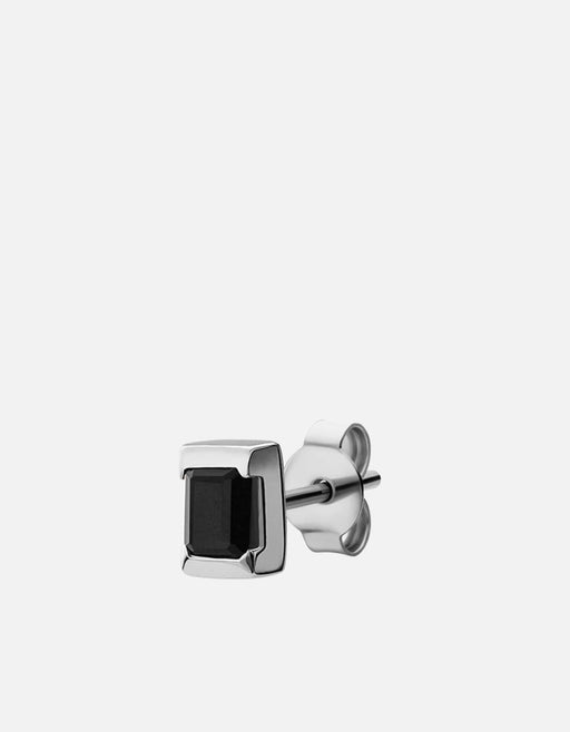 Miansai Earrings Valor Onyx Stud Earring, Sterling Silver Black / Single