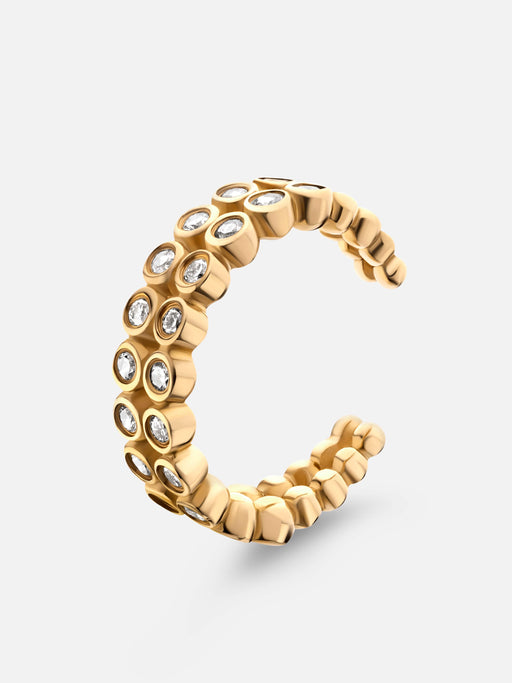 Miansai Earrings Apollo Ear Cuff, 14k Gold Pavé Polished Gold w/ Pave / Single