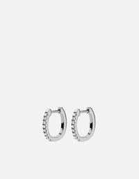 Miansai Earrings Linear Huggie Earrings, 14k White Gold Pavé Polished Gold / Pair
