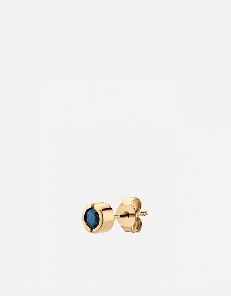 Miansai Earrings Kali Stud Earring, 14k Gold/Blue Sapphire Blue / Single
