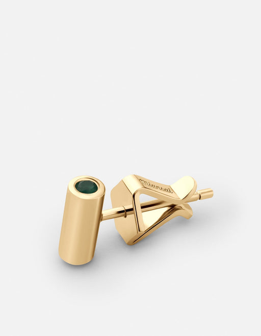 Miansai Earrings Wren Green Onyx Stud Earring, Gold Vermeil Green / Single