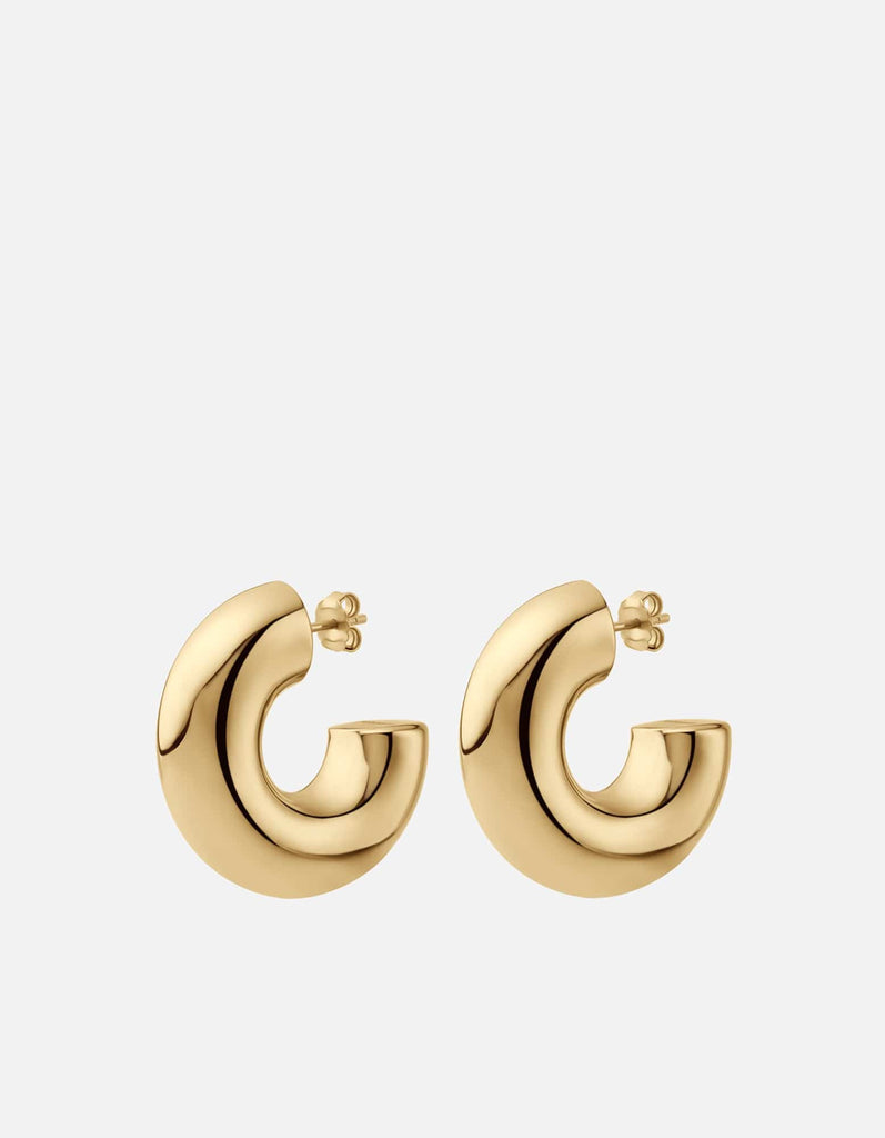 Miansai Earrings Elani Hoop Earrings, Gold Vermeil Polished Gold / Pair