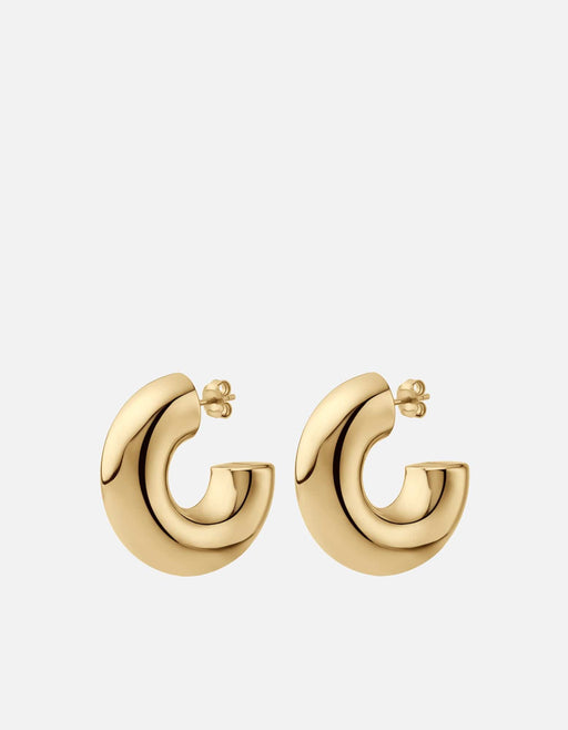 Miansai Earrings Elani Hoop Earrings, Gold Vermeil Polished Gold / Pair