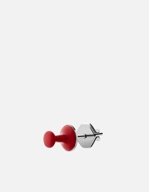 Miansai Earrings Tack Enamel Stud, Sterling Silver Red / Single