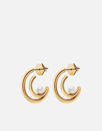 Miansai Earrings Nia Pearl Hoops, Gold Vermeil Polished Gold / Pair