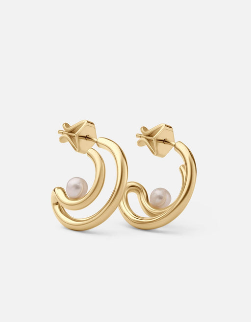 Miansai Earrings Nia Pearl Hoops, Gold Vermeil Polished Gold / Pair