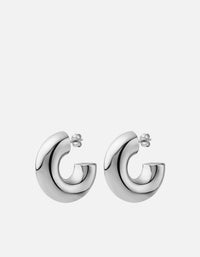 Miansai Earrings Elani Hoop Earrings, Sterling Silver Polished Silver / Pair