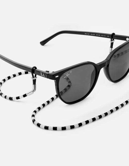 Miansai Sunglasses Kai Onyx Sunglass Safety, Sterling Silver Black/White / O/S