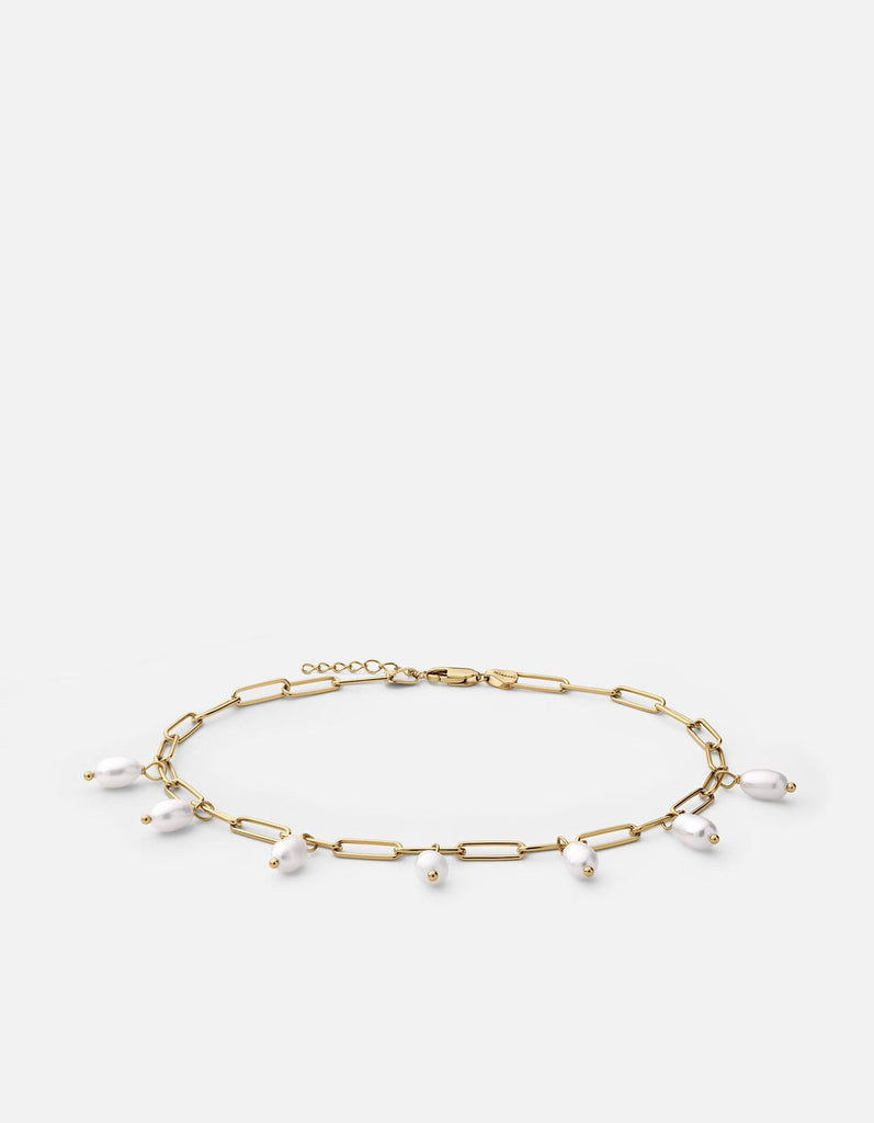 Miansai Anklets Sania Pearl Anklet, Gold Vermeil Polished Gold w/Pearls / O/S