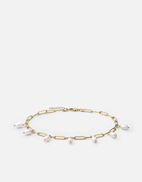 Miansai Anklets Sania Pearl Anklet, Gold Vermeil Polished Gold w/Pearls / O/S
