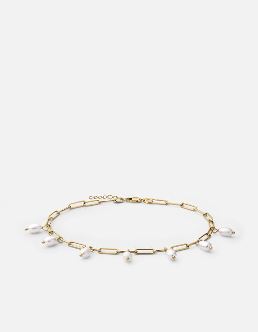 Miansai Anklets Sania Pearl Anklet, Gold Vermeil Polished Gold w/Pearls / O/S