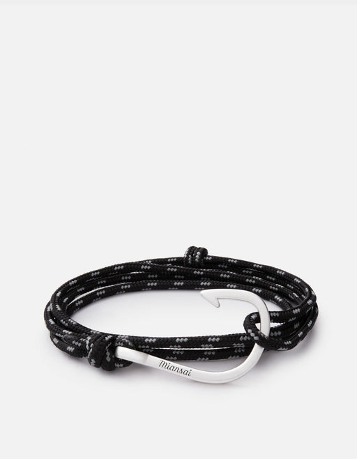 Miansai Hooks/Anchors Hook Rope, Silver Asphalt / Stainless Silver / Monogram: No
