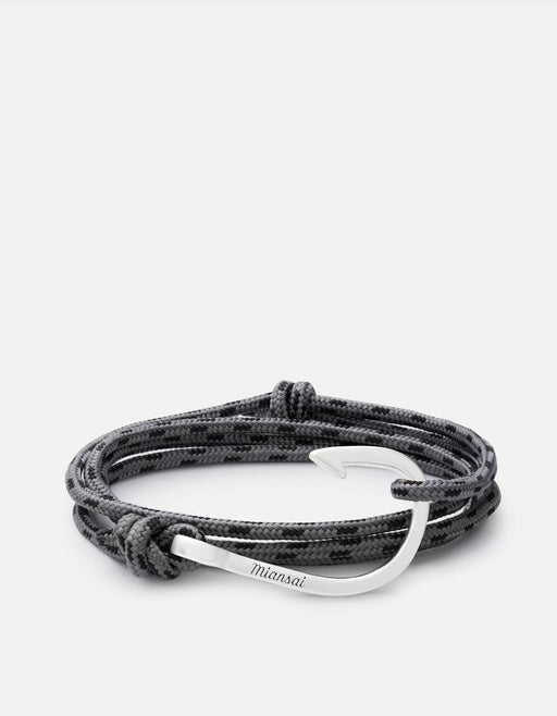 Miansai Hooks/Anchors Hook Rope, Silver Concrete / Stainless Silver / Monogram: No