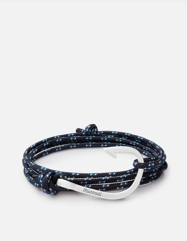 Miansai Hooks/Anchors Hook Rope, Silver Indigo / Stainless Silver / Monogram: No